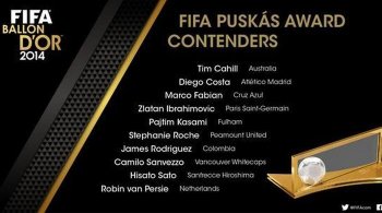 ФИФА огласила претендентов на премию Пушкаша (твиттер FIFA)