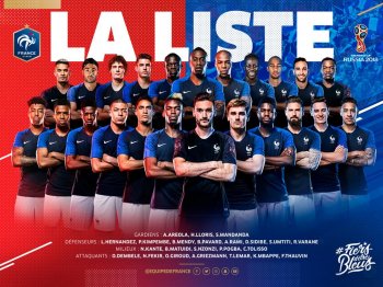 Дешам огласил окончательную заявку сборной Франции на ЧМ-2018