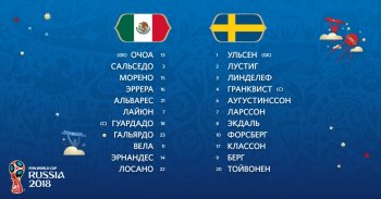 Мексика - Швеция: стартовые составы команд