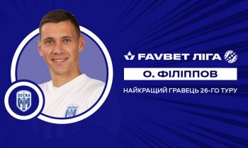 Александр Филиппов - лучший футболист 26 тура УПЛ
